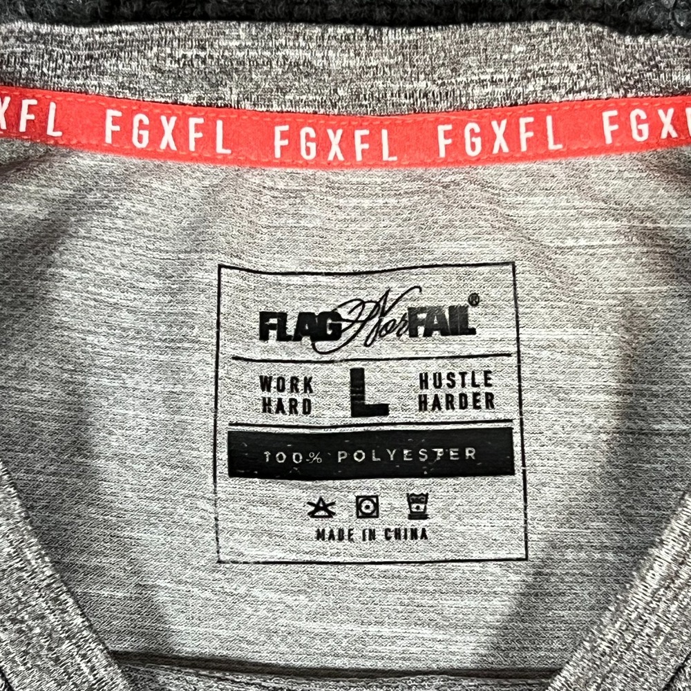Flag Nor Fail Men's Performance Moto T-Shirt | Ss | Gray | Breathable | Size L View 2